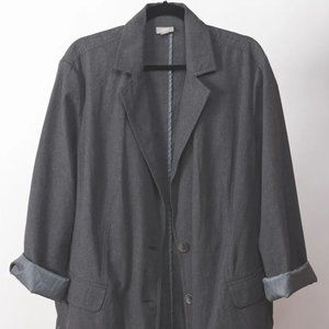 Charcoal Gray Cotton JJill Women's Blazer 2x
